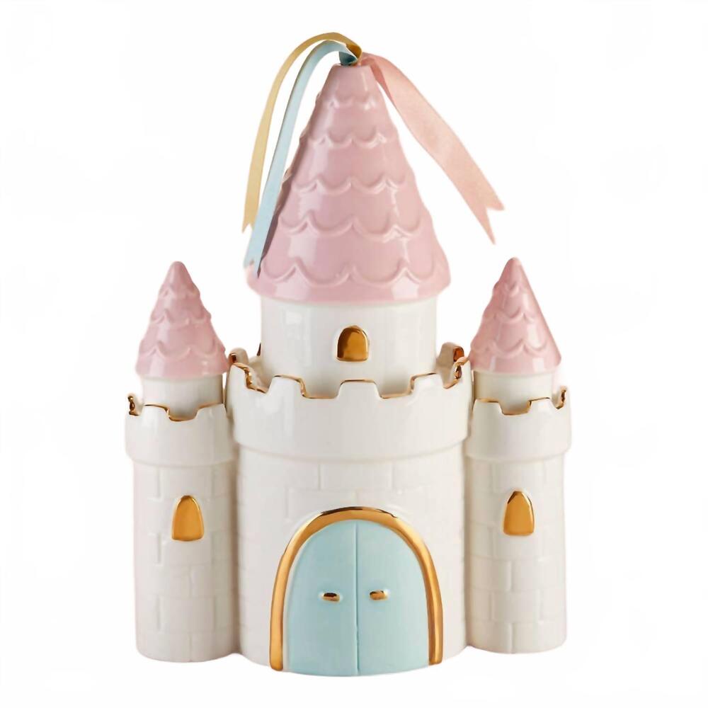 NEW BABY ASPEN girl's simply enchanted castle ceramic bank in pink